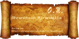 Ohrenstein Mirandella névjegykártya